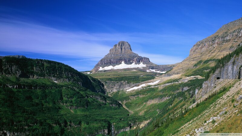 Mountain Peak in Valley