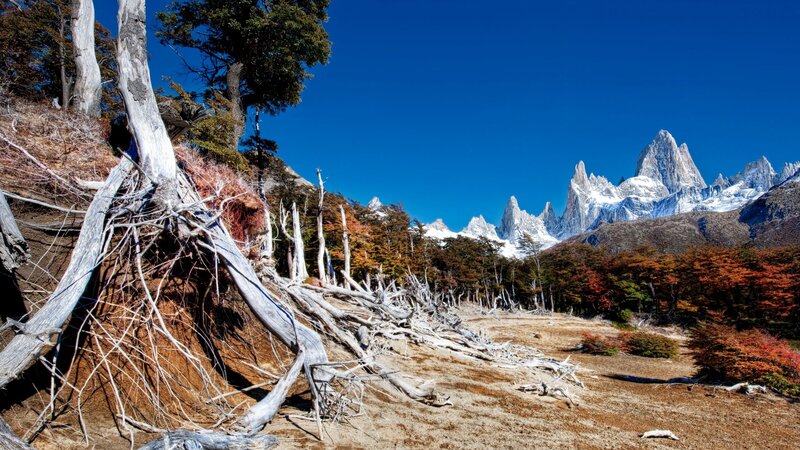 Mountain Peak Landscape — Blue, Dramatic