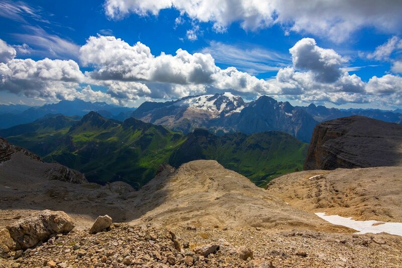Mountain Peak Landscape — Blue