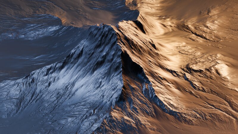 Mountain Peak Landscape — Brown