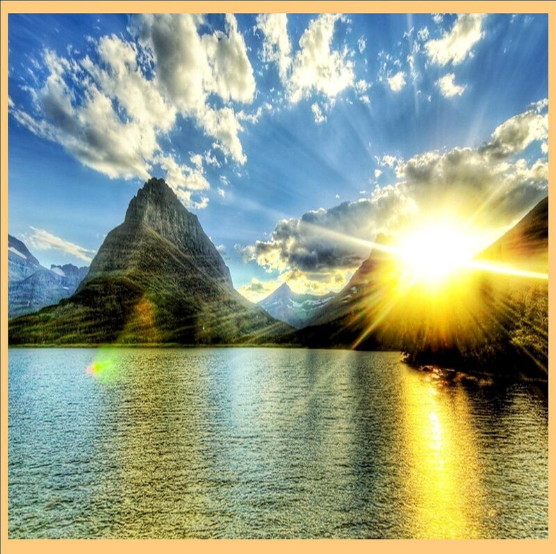 Mountain Peak over Lake
