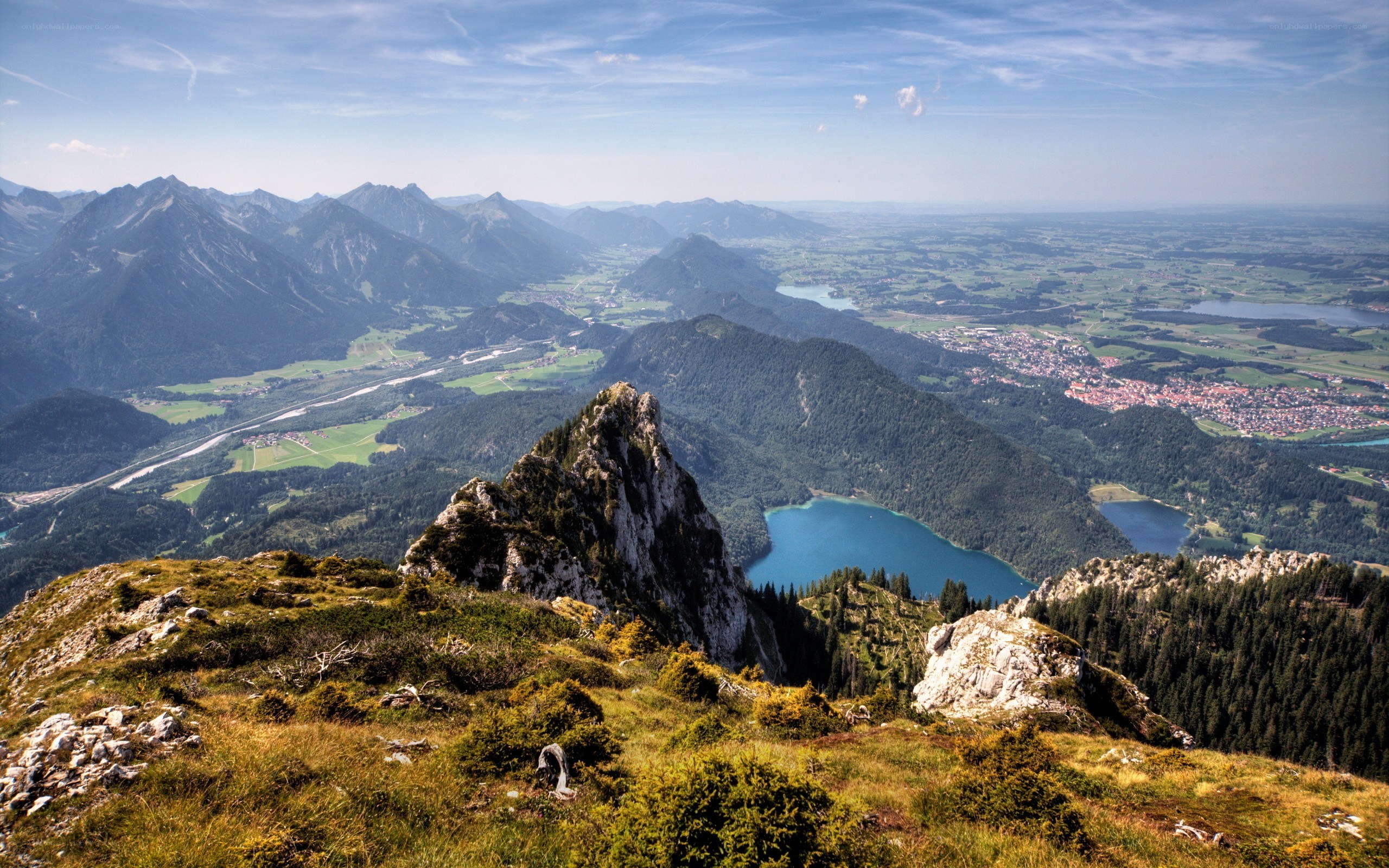 Mountain peak overlooking a valley