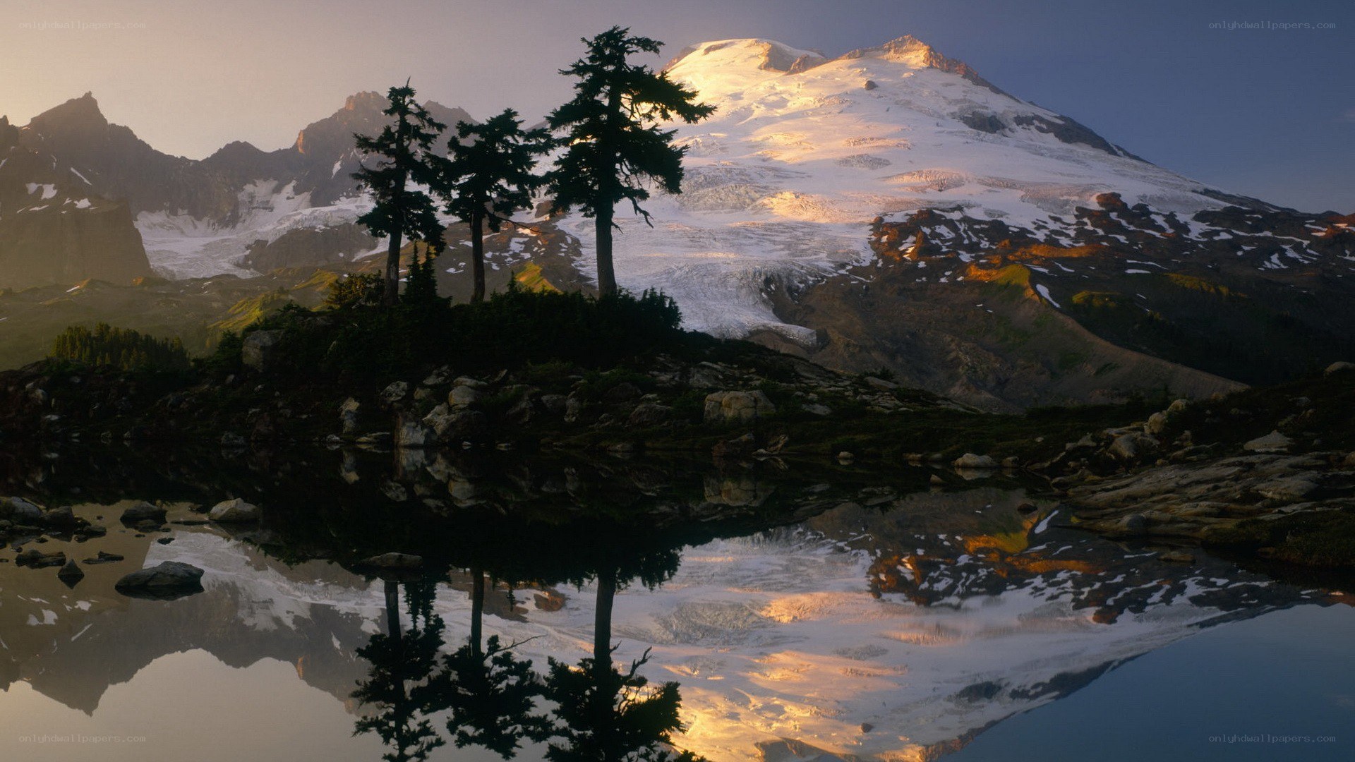 Mountain peak reflected in a lake