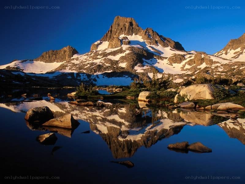 Mountain peak reflected in a lake