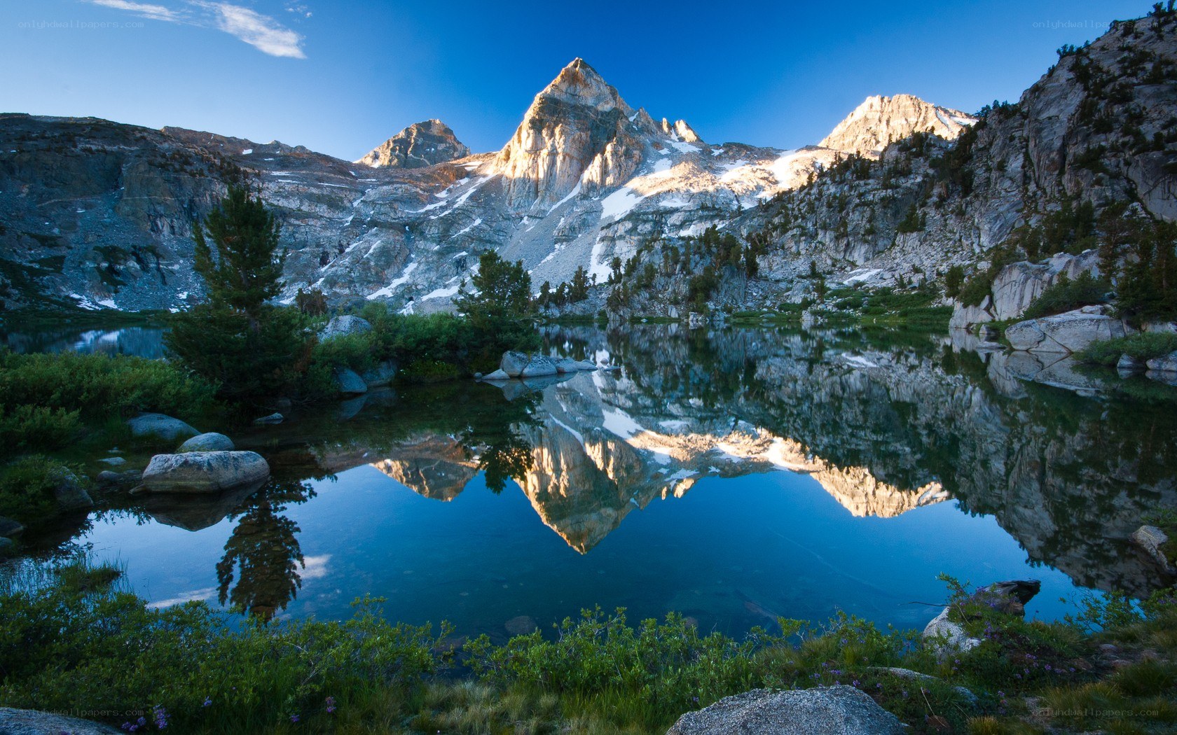 Mountain peak reflected in a lake