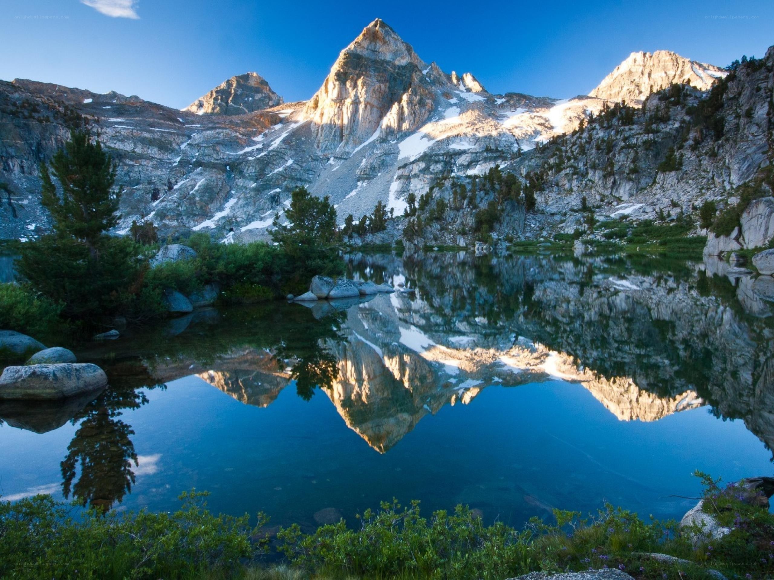 Mountain peak reflected in a lake