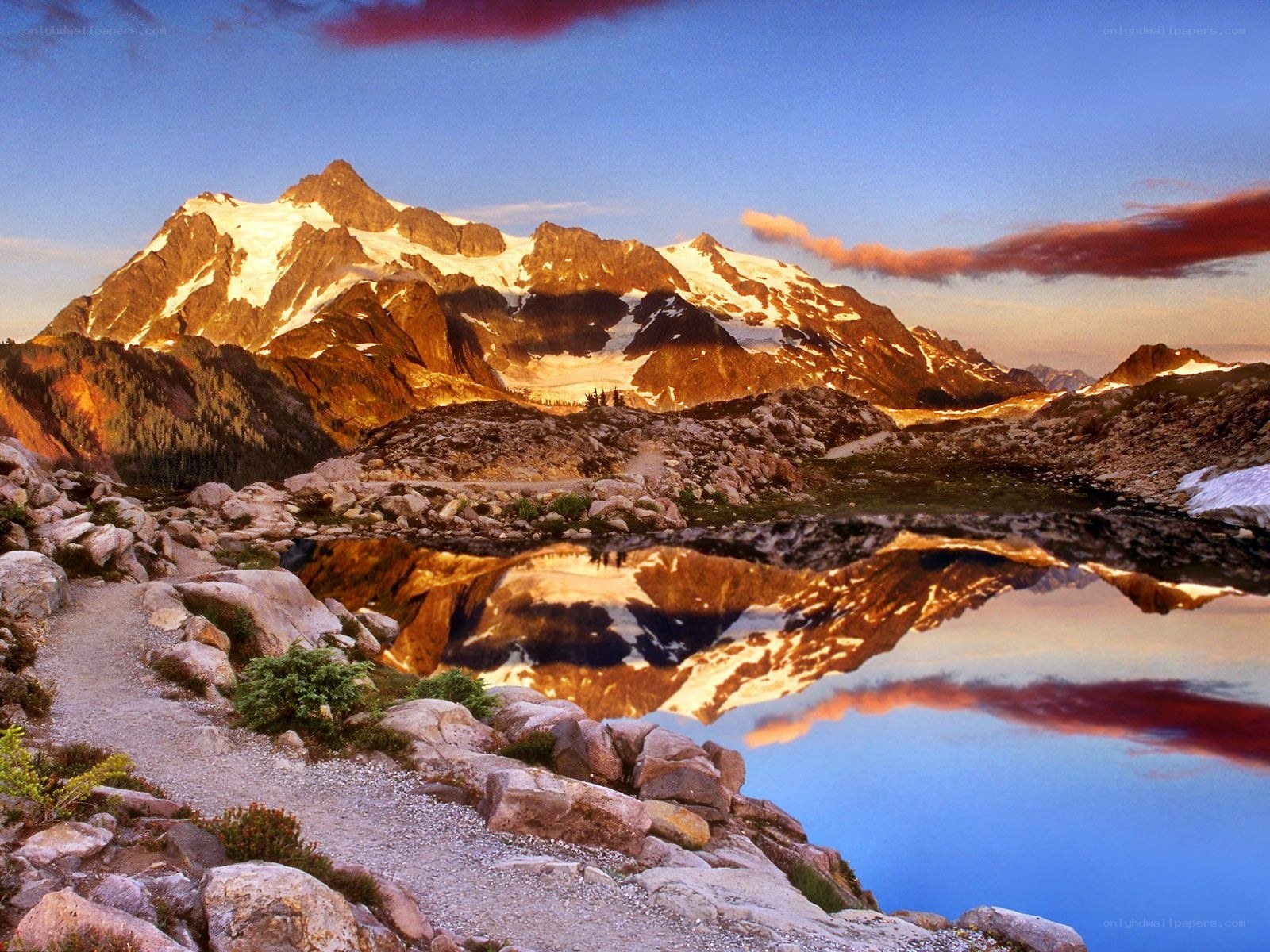 Mountain peak reflected in a lake