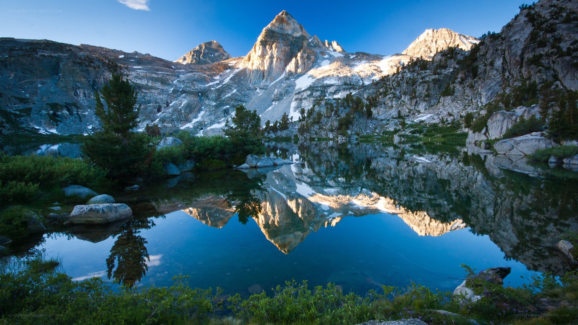 Mountain peak reflected in a lake
