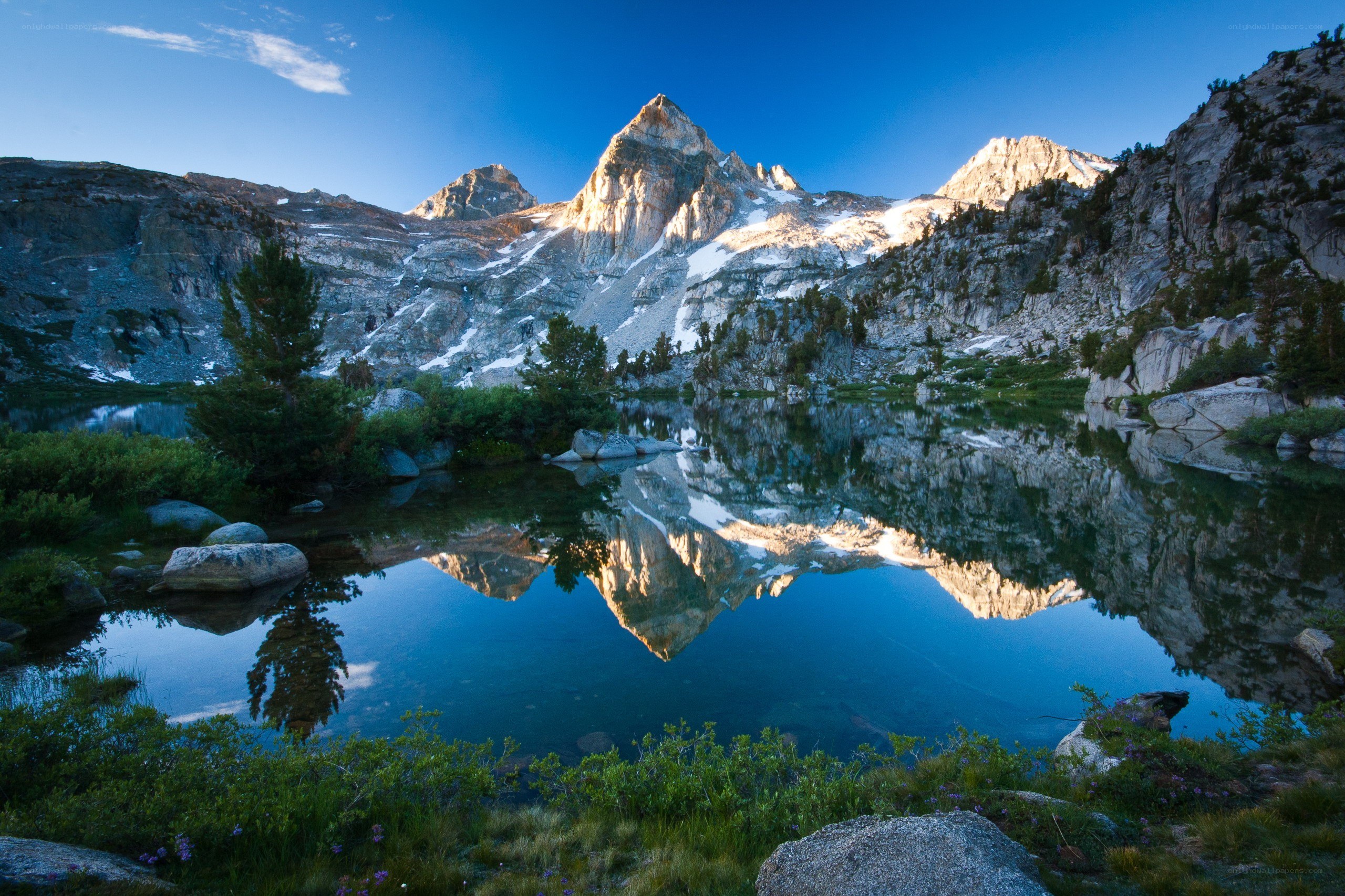 Mountain peak reflected in a lake