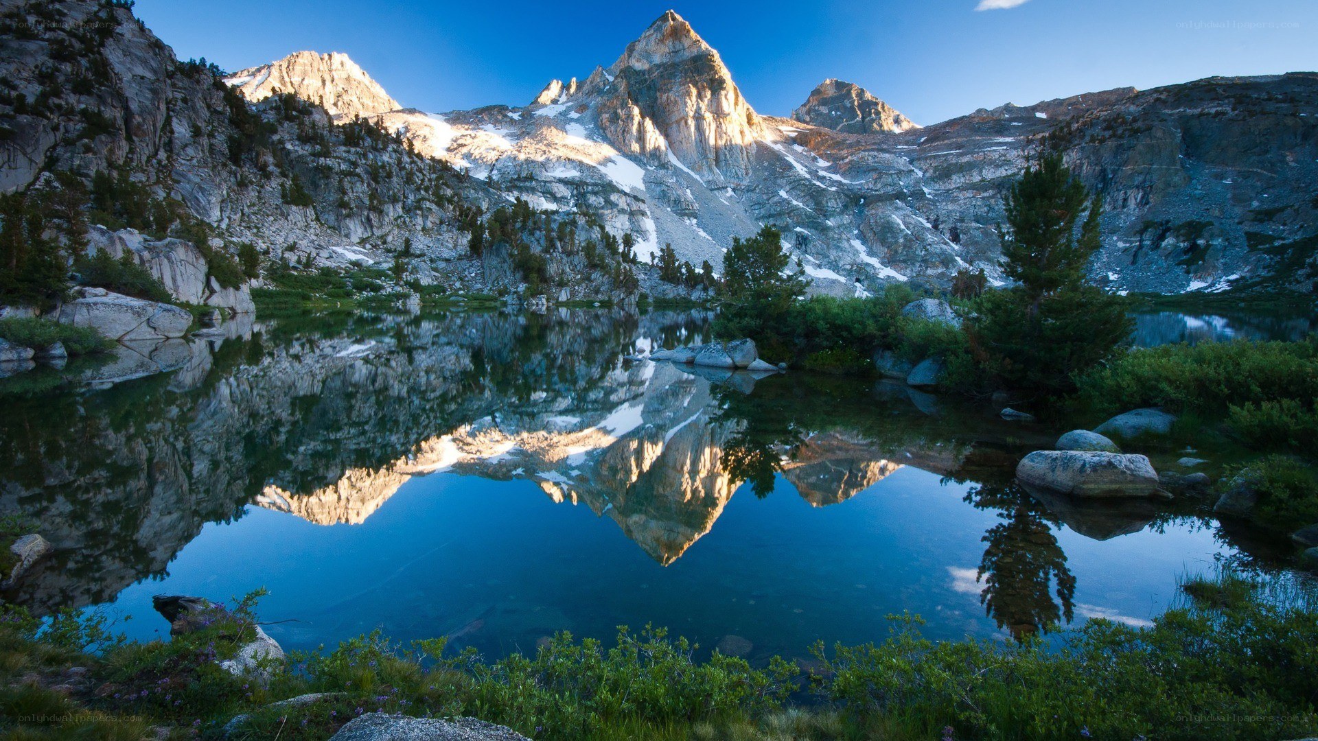 Mountain peak reflected in a lake