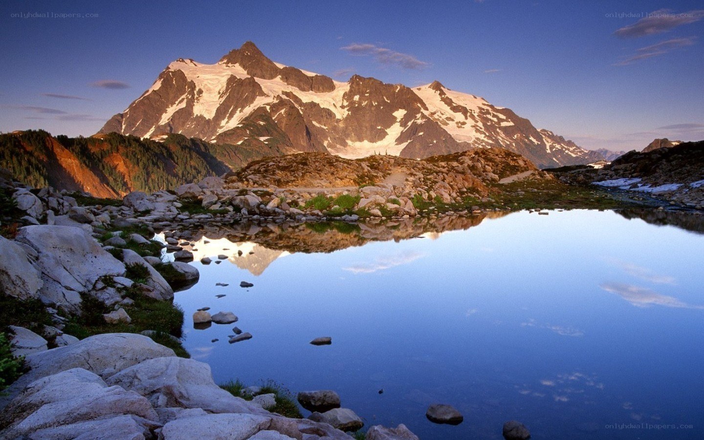 Mountain peak reflected in a lake