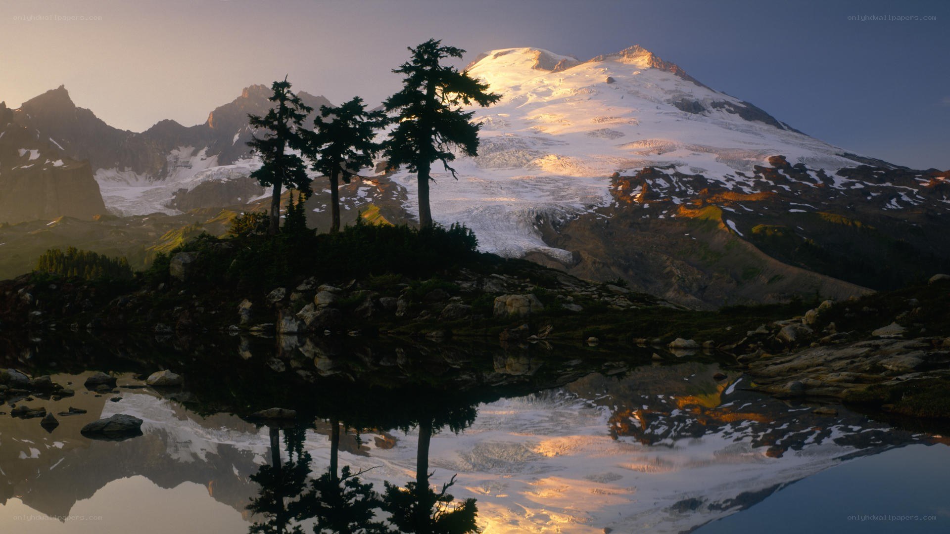 Mountain peak reflected in a lake