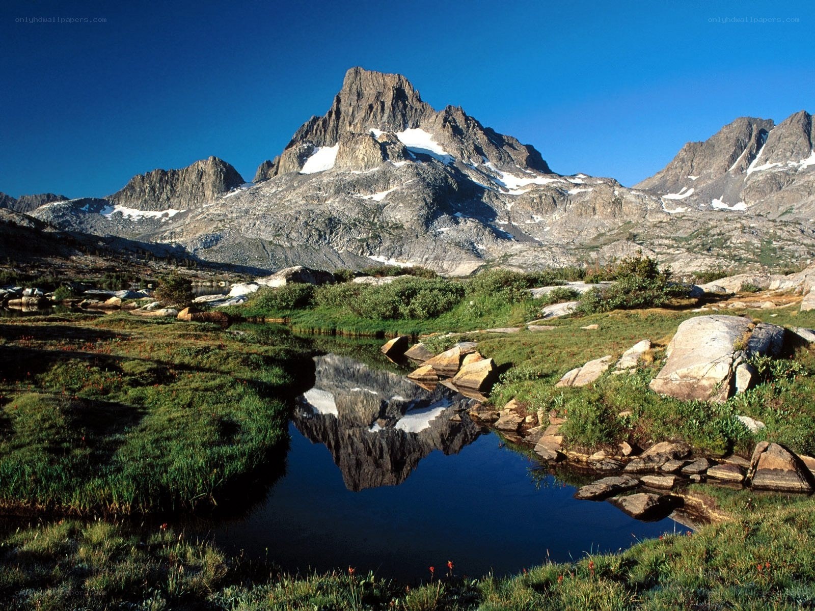 Mountain peak reflected in a lake