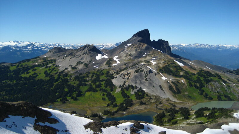 Mountain peak with alpine lakes