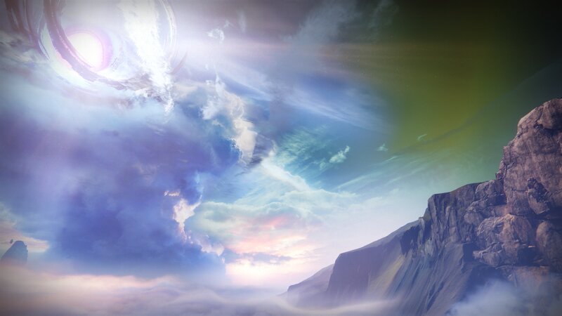 Mountain Peak with Aurora