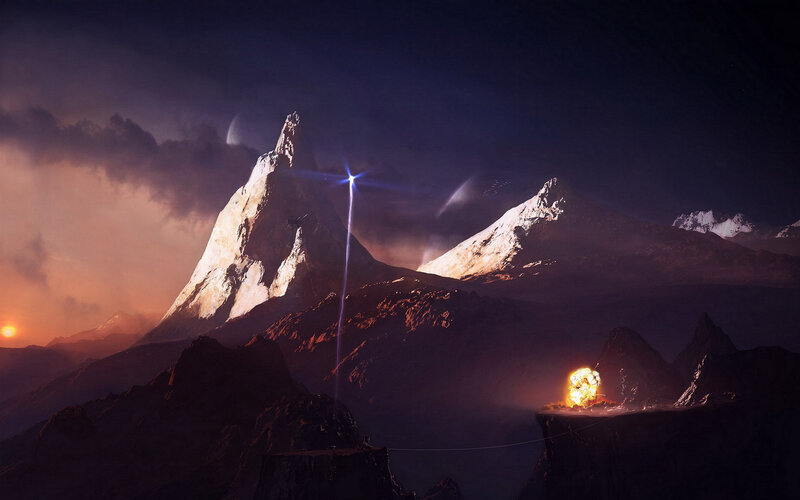 Mountain Peak with Beam