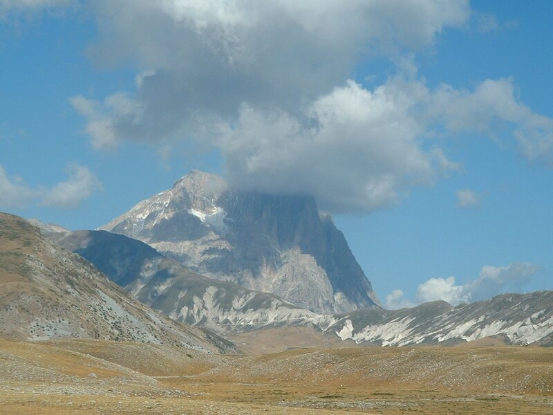 Mountain Peak with Clouds — Blue, Dramatic, Afternoon, Photograph