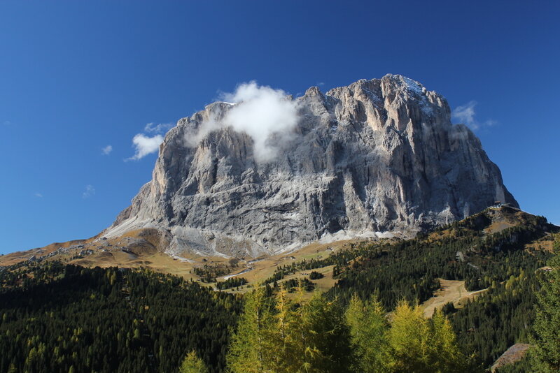 Mountain Peak with Clouds — Blue, Serene