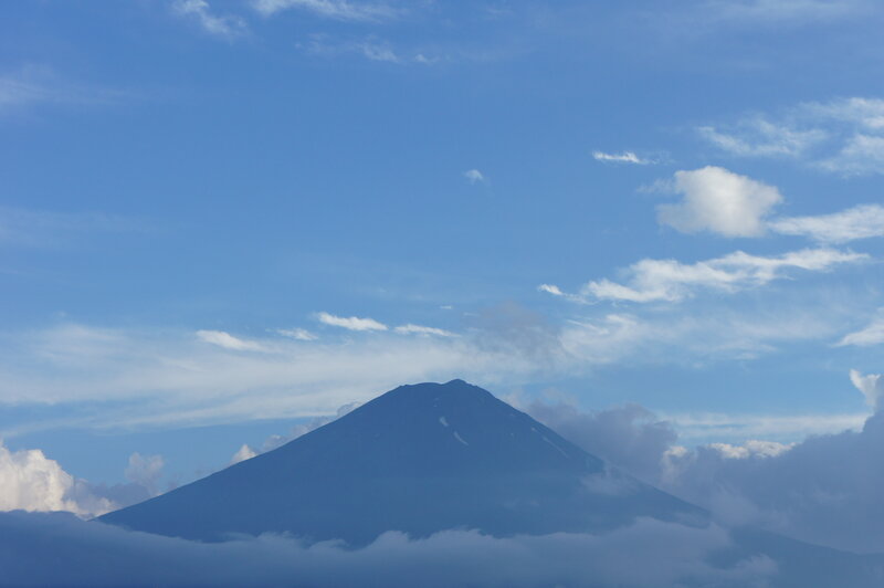 Mountain Peak with Clouds — Blue