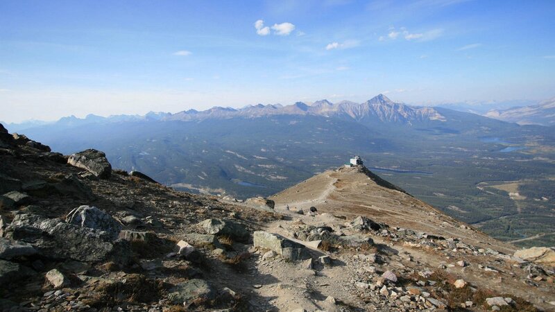 Mountain peak with distant valley