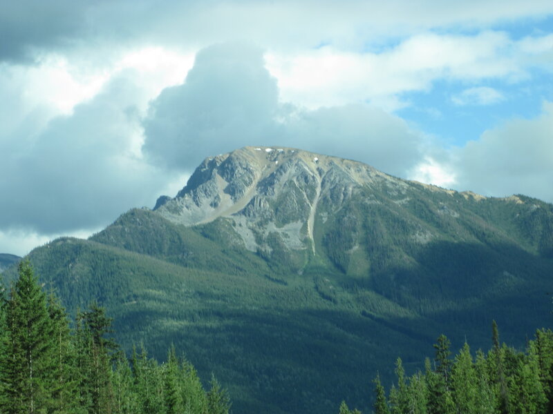 Mountain Peak with Forest — Green, Dramatic