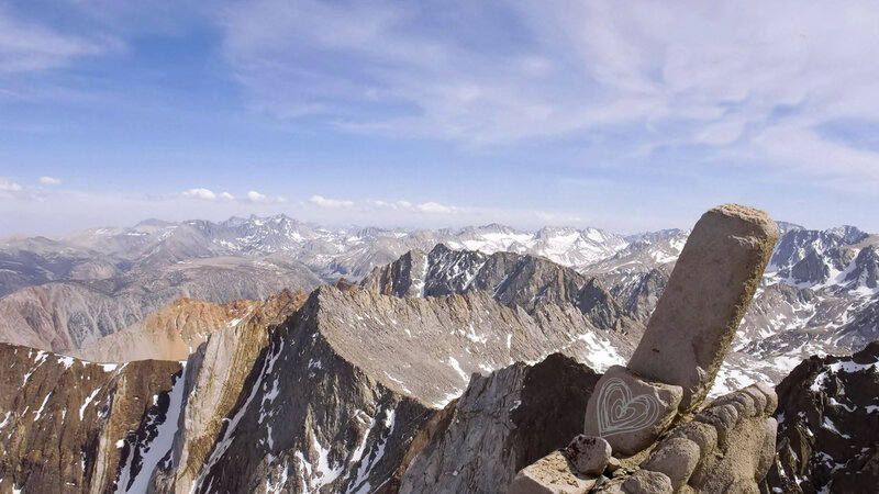 Mountain Peak with Heart Carving
