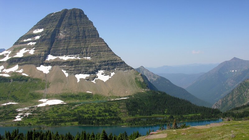 mountain peak with lake