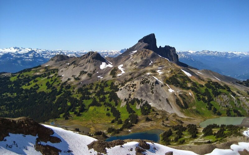 Mountain Peak with Lakes — Blue