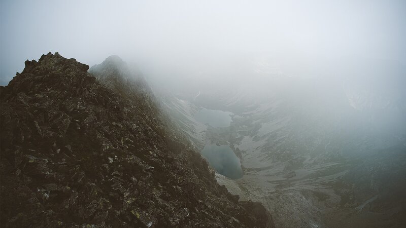Mountain Peak with Lakes