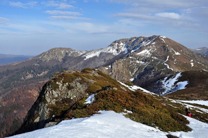 Mountain Peak with Snow — Blue, Serene