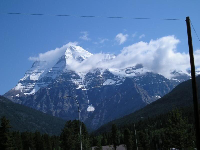 Mountain Peak with Snow — Blue
