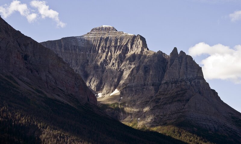 Mountain Peak with Snow — Gray, Dramatic