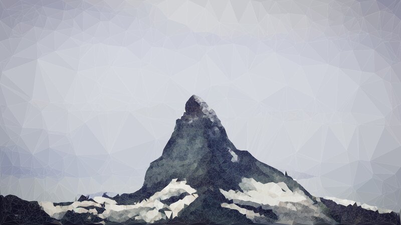 Mountain Peak with Snow — Gray, Serene