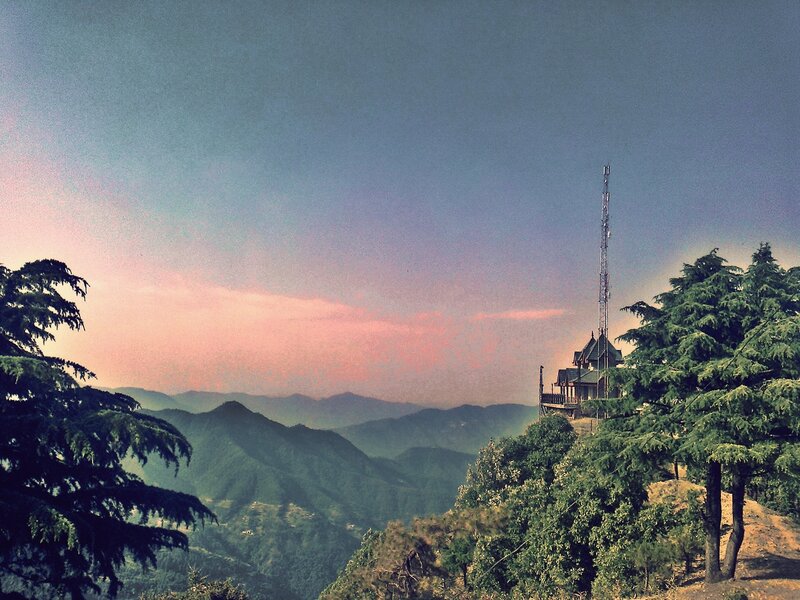 Mountain Peak with Tower