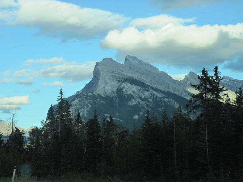 Mountain Peak with Trees — Blue, Serene, Afternoon