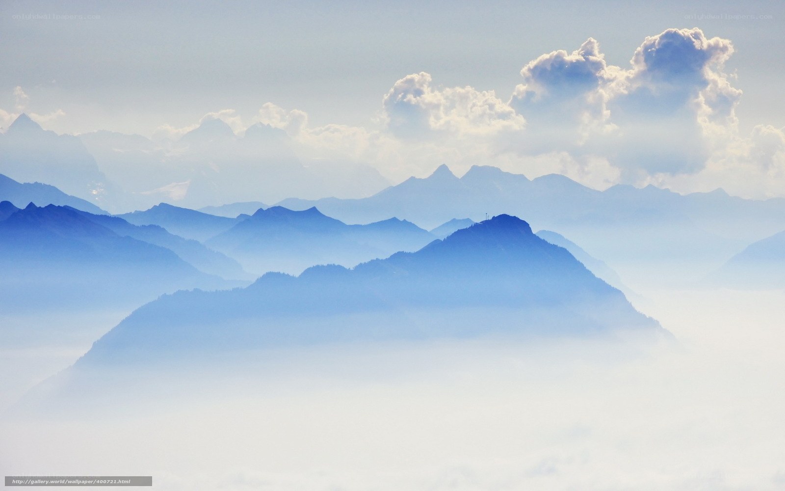 Mountain peaks above the clouds