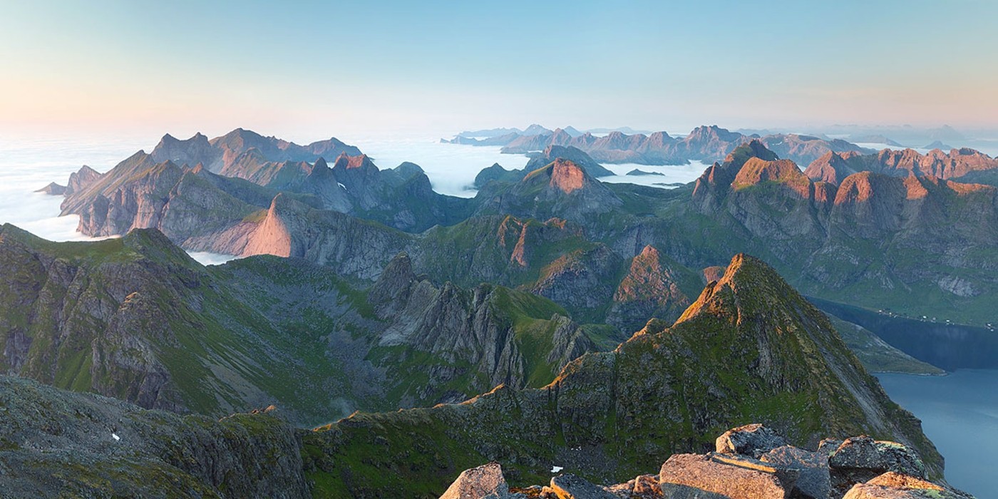 Mountain peaks above the clouds