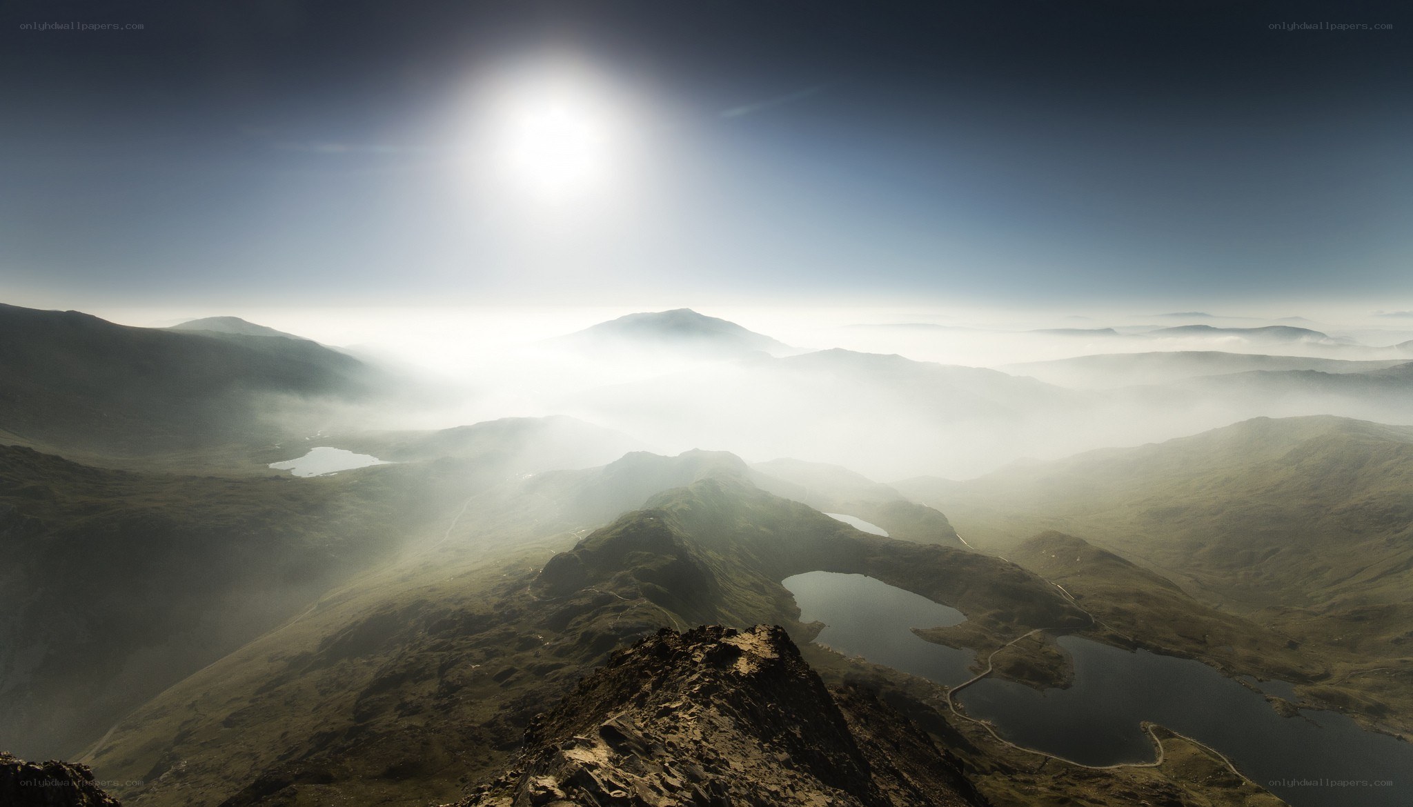 Mountain peaks above the clouds