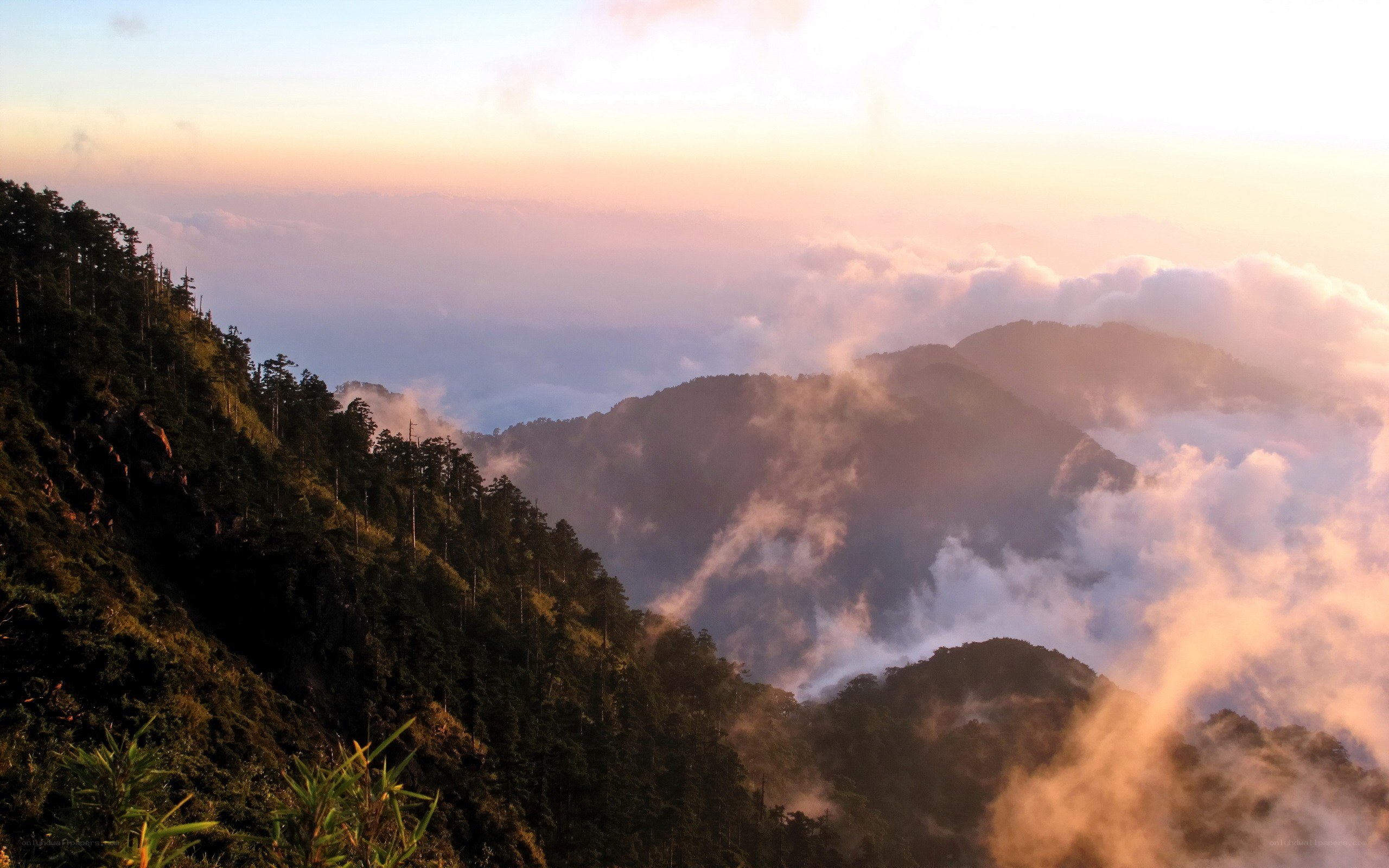 Mountain peaks above the clouds