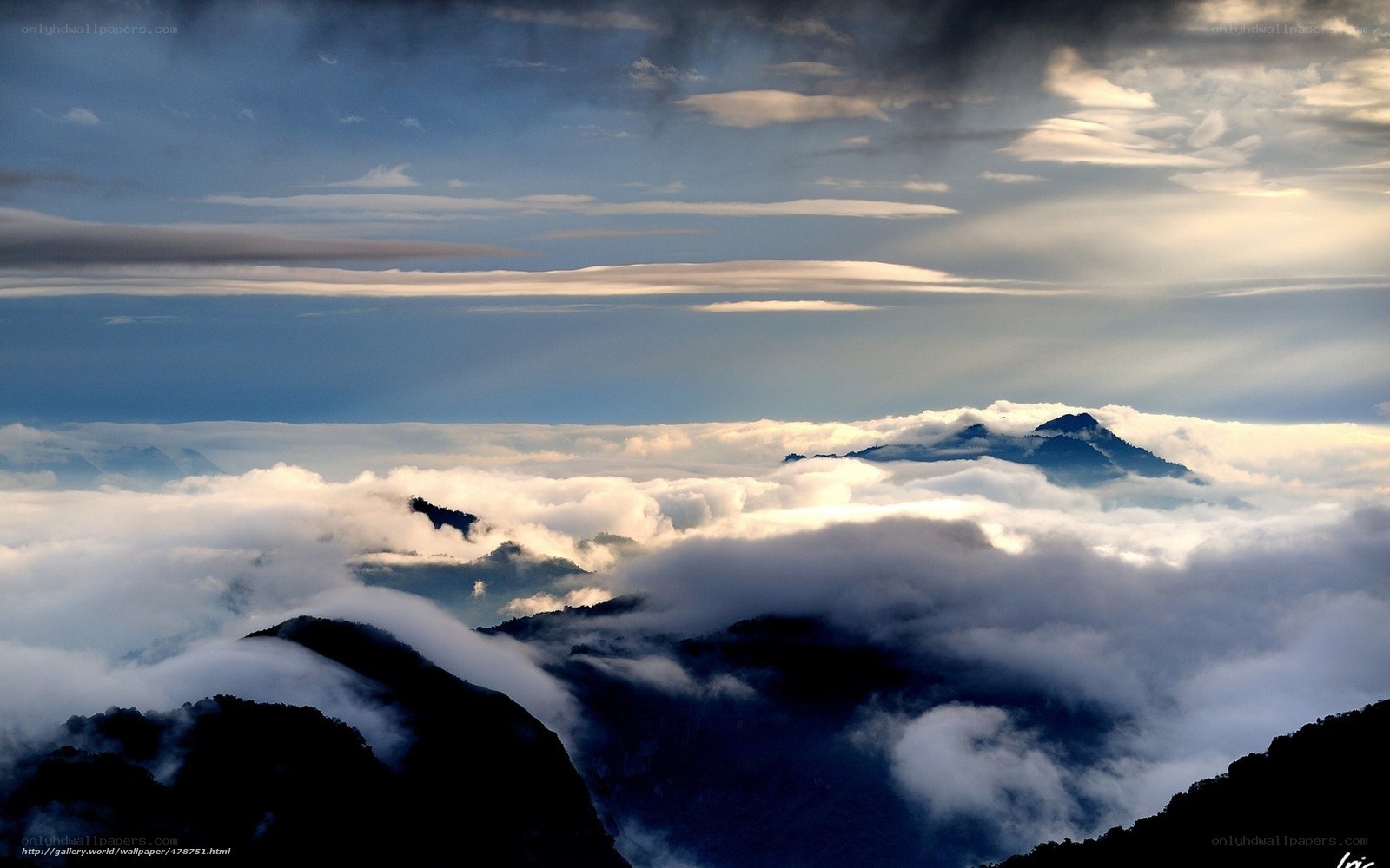 Mountain peaks above the clouds