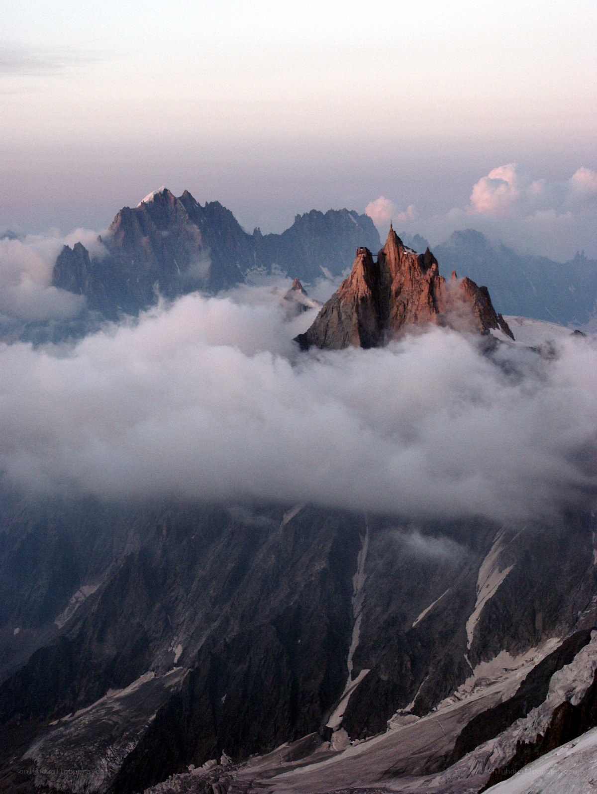 Mountain peaks above the clouds