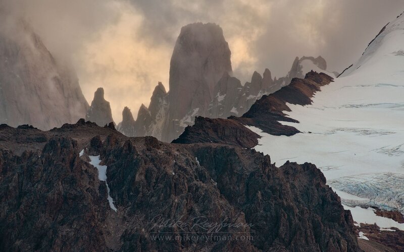 Mountain Peaks and Glacier