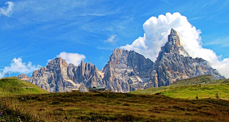Mountain Peaks and Hut
