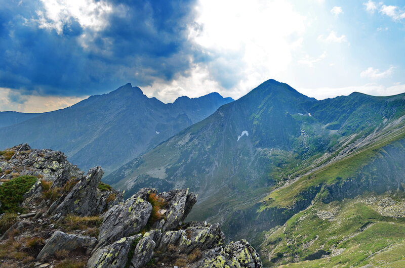 Mountain Peaks and Valley — Blue
