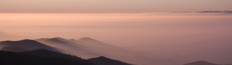 Mountain peaks at dawn
