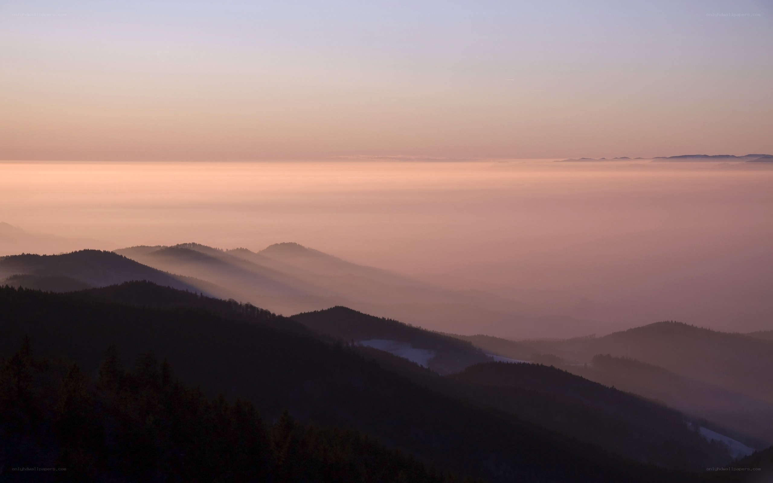 Mountain peaks at dawn