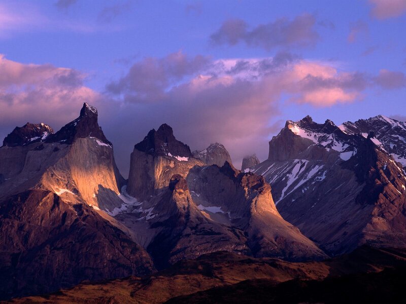 Mountain Peaks at Dusk — Dramatic