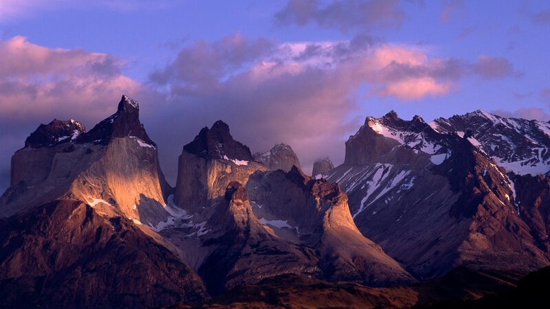 Mountain Peaks at Dusk — Sunset