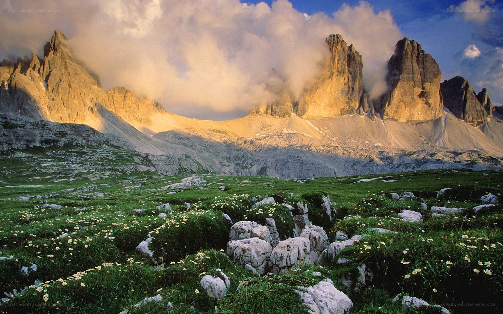 mountain peaks at sunrise