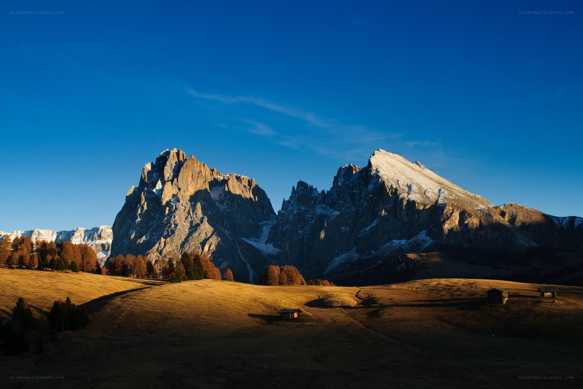 Mountain peaks at sunrise